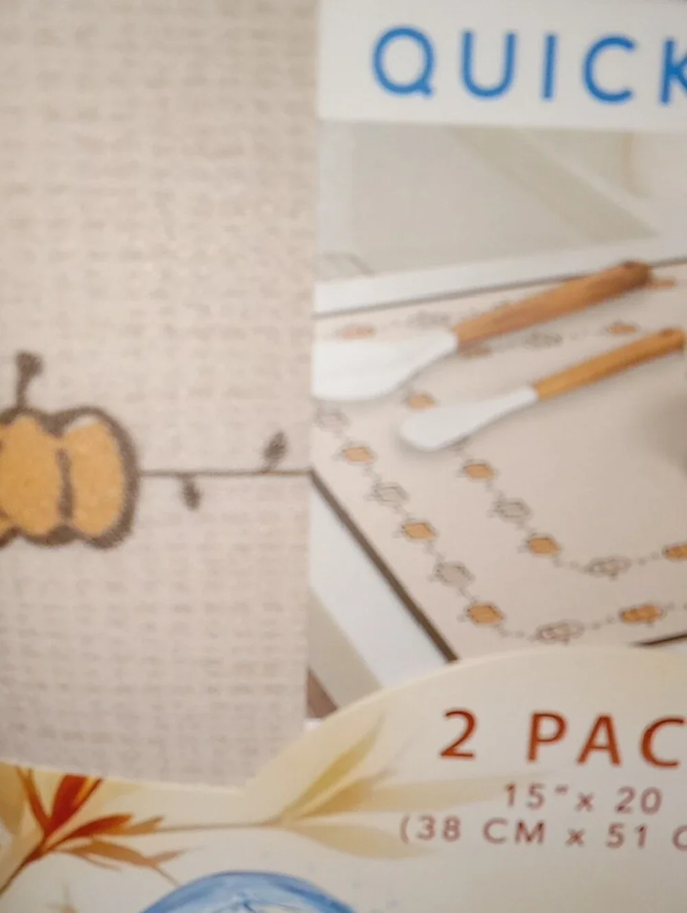 Quick-Dry Dish Mat - Beige Pumpkin Pattern (2-Pack)